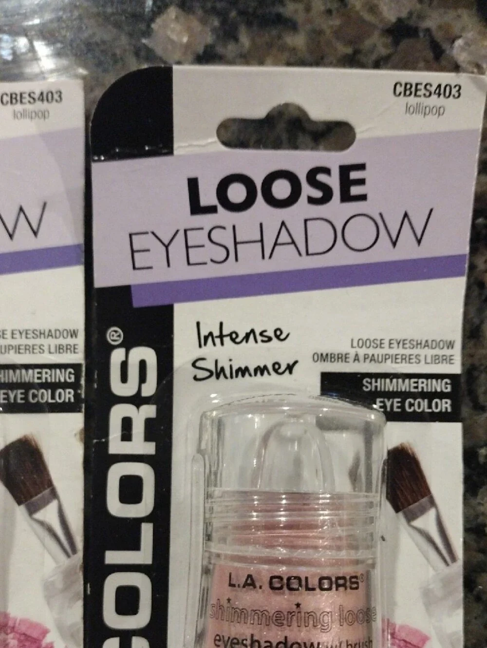 Lot of 2 L.A COLORS Shimmer Loose Eyeshadow both Honey Lollipop Pink 0.10 oz new